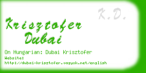 krisztofer dubai business card